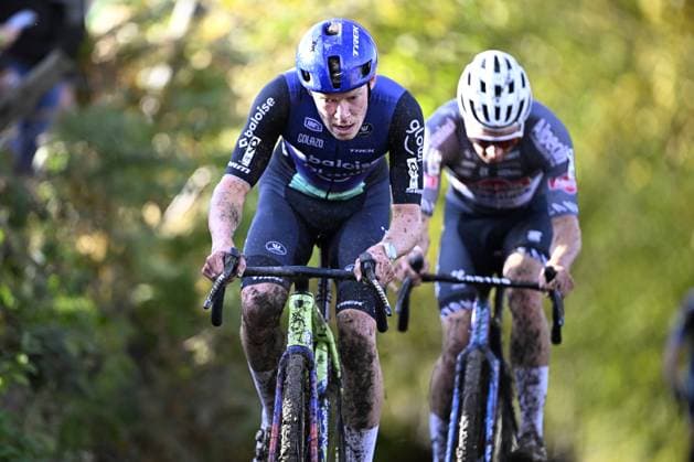 Dutch Pim Ronhaar pictured in action during the men elite race of the Koppenbergcross, the first race (out of eight) of the X2O Badkamers trophy cyclocross competition, in Melden, Oudenaarde, on Saturday 01 November 2025. JASPERxJACOBS  x138618797x