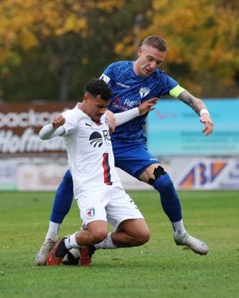 BAU 01 11 2025 Freiberg am Neckar Soccer SGV Freiberg vs SG Barockstadt Fulda Lehnerz, f l Nicola Jose Arcanjo Köhler Fulda , Marco Kehl Gomez Freiberg