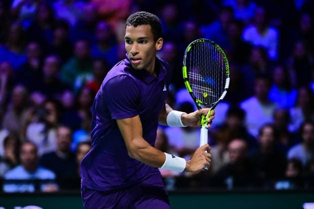 TENNIS : Rolex Paris Masters - Paris - 01 11 2025 Felix Auger Aliassime ( Canada ) during the Rolex Paris Masters at Paris La Defense Arena on November 01, 2025 in Nanterre, France. (Photo by Federico Pestellini PSNewz ) ParisFrance  Copyright: xFedericoxPestellinix