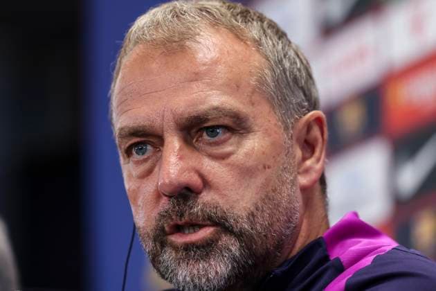 November 1, 2025, Sant Joan Despi, Barcelona, SPAIN: Hansi Flick, head coach of FC Barcelona, Barca attends his press conference, PK, Pressekonferenz during the training day of FC Barcelona ahead the Spanish League, La Liga EA Sports, football match against Elche CF at Ciudad Esportiva Joan Gamper on November 01, 2025 in Sant Joan Despi, Barcelona, Spain. Sant Joan Despi SPAIN - ZUMAa181 20251101_zaa_a181_044 Copyright: xJavierxBorregox