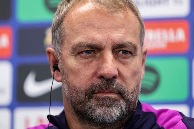 November 1, 2025, Sant Joan Despi, Barcelona, SPAIN: Hansi Flick, head coach of FC Barcelona, Barca attends his press conference, PK, Pressekonferenz during the training day of FC Barcelona ahead the Spanish League, La Liga EA Sports, football match against Elche CF at Ciudad Esportiva Joan Gamper on November 01, 2025 in Sant Joan Despi, Barcelona, Spain. Sant Joan Despi SPAIN - ZUMAa181 20251101_zaa_a181_051 Copyright: xJavierxBorregox