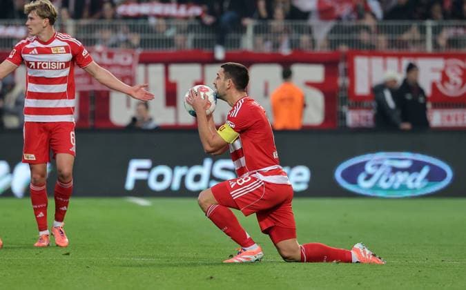 Rani Khedira after duel Match scene Action Sport Football Soccer Bundesliga Men DFL 9 Matchday Season 2025 2026 01 11 2025 1 FC Union Berlin FCU vs SC Freiburg SCF DFL regulations prohibit any use of photographs as image sequences and or quasi video