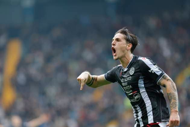 Udinese Calcio v Atalanta BC - Serie A Udinese s Nicolo Zaniolo celebrates after scoring a goal during the Italian Serie A ENILIVE 2025 26 football match between Udinese and Atalanta at Bluenergy Stadium in Udine, Italy, on November 1, 2025. Udine Friuli Venezia Giulia Italy  Copyright: xMattiaxRadonix originalFilename:radoni-italians251101_npSjU.jpg