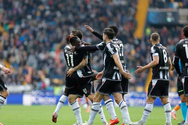 Udinese Calcio v Atalanta BC - Serie A Udinese s Nicolo Zaniolo celebrates after scoring a goal during the Italian Serie A ENILIVE 2025 26 football match between Udinese and Atalanta at Bluenergy Stadium in Udine, Italy, on November 1, 2025. Udine Friuli Venezia Giulia Italy  Copyright: xMattiaxRadonix originalFilename:radoni-italians251101_npuZt.jpg