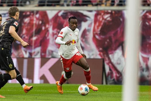 GER, Bundesliga, RB Leipzig VfB Stuttgart 01 11 2025, Red Bull Arena, Leipzig, GER, Bundesliga, RB Leipzig VfB Stuttgart Yan Diomande RB Leipzig 49 Â nordphotoxGmbHxx xAlexanderxTrienitz nph00051