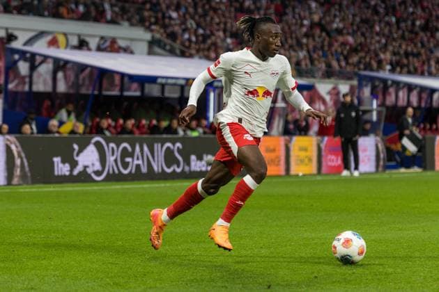 GER, Bundesliga, RB Leipzig VfB Stuttgart 01 11 2025, Red Bull Arena, Leipzig, GER, Bundesliga, RB Leipzig VfB Stuttgart Yan Diomande RB Leipzig 49 Â nordphotoxGmbHxx xAlexanderxTrienitz nph00051
