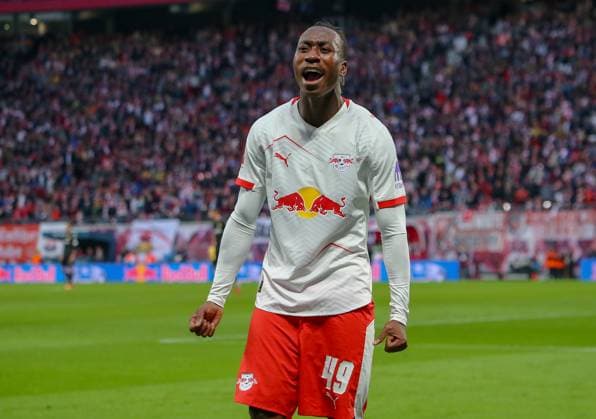 Germany Soccer Bundesliga 2025 26, 9 Matchday RB Leipzig vs VfB Stuttgart Red Bull Arena Stadion Leipzig Goal celebration Yan Diomande RB Leipzig, 49 Leipzig Copyright: xAymanxAlahmedx