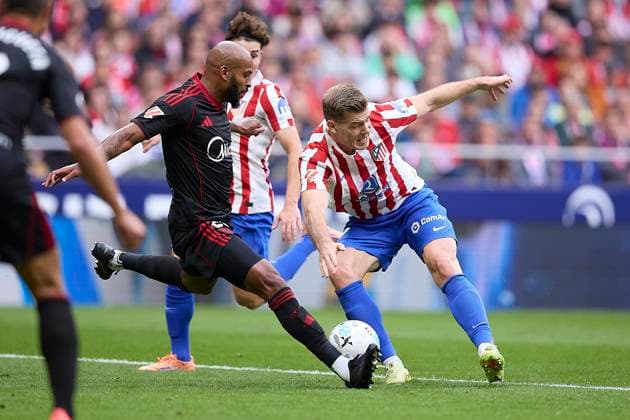 Alexander Sorloth (Atletico de Madrid) and Marcao (Sevilla FC) battle for the ball during the LaLiga EA Sports match between AtlÃ tico Madrid v Sevilla FC at Estadio Riyadh Air Metropolitano on November 1, 2025 in Madrid, Spain. (Photo by Manu Reino DeFodi Images) Alexander Sorloth Atletico de Madrid and Marcao Sevilla FC battle for the ball during the LaLiga EA Sports match between AtlÃ tico Madrid v Sevilla FC at Estadio Riyadh Air Metropolitano on November 1, 2025 in Madrid, Spain Photo by Manu Reino DeFodi Images