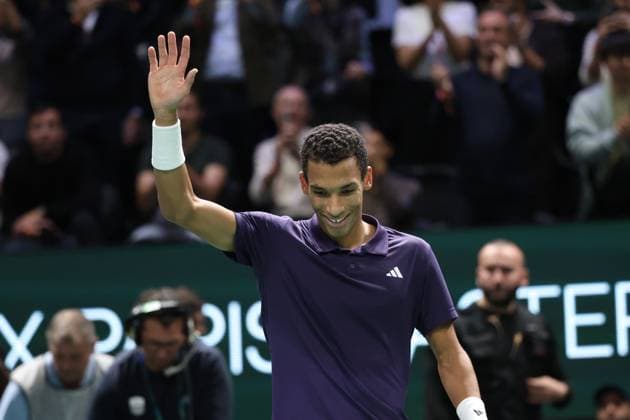 ROLEX PARIS MASTERS TENNIS 2025 Thierry Larret MAXPPP - Nanterre (92) 01 11 2025 Thierry Larret Maxppp. Tennis. Rolex Paris Masters. Paris La Defense, Nanterre (92). Du 25 octobre au 2 novembre 2025. Samedi 1er novembre 2025. Demi-Finale : Alexander BUBLIK (KAZ) vs Felix AUGER-ALIASSIME (CAN). Nanterre (92) PARIS LA DEFENSE ARENA ILE DE FRANCE FRANCE  Copyright: xMAXPPPxThierryxLarretx TLR202511019054 TLR202511019054