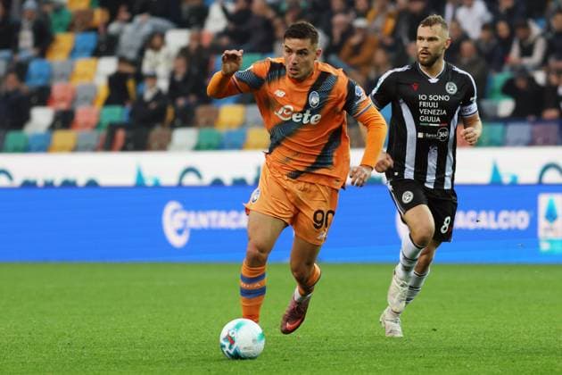 Atalanta s Nikola Krstovic during the Serie A soccer match between Udinese and Atalanta at the Bluenergy Stadium in Udine, north east Italy - Saturday, November 01,2025 - soccer  Copyright: xAndreaxBressanutti LaPressex