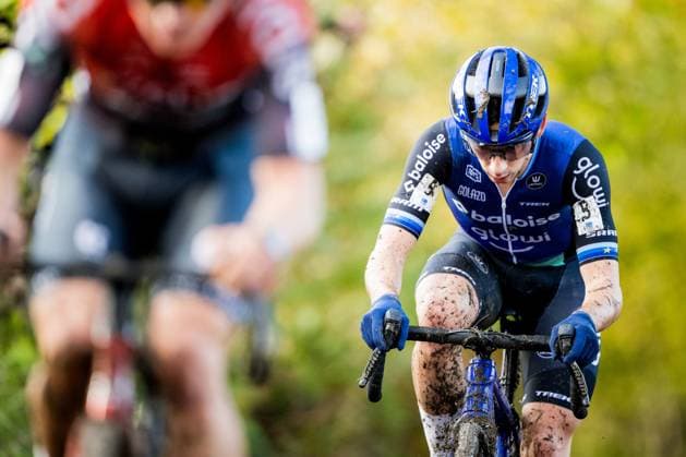 Dutch Lars Van Der Haar pictured in action during the men elite race of the Koppenbergcross, the first race (out of eight) of the X2O Badkamers trophy cyclocross competition, in Melden, Oudenaarde, on Saturday 01 November 2025. JASPERxJACOBS  x138629933x