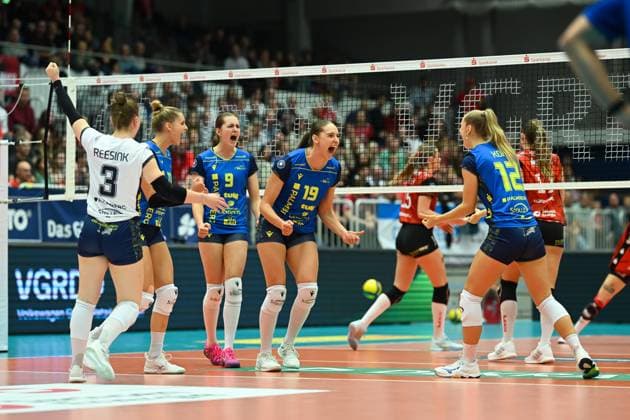 Anna Artyshuk SSC Palmberg Schwerin, 19 Dresdner SC vs SSC Palmberg Schwerin, 1 Volleyball Bundesliga Women, Season 2025 2026, 01 11 2025 Dresdner SC vs SSC Palmberg Schwerin, 1 Volleyball Bundesliga Women, Season 2025 2026, 01 11 2025 Dresden Copyright: xEibner-Pressefoto xHoepnerx EP_PHR