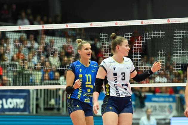 Anne Hoelzig SSC Palmberg Schwerin, 11 Dresdner SC vs SSC Palmberg Schwerin, 1 Volleyball Bundesliga Women, Season 2025 2026, 01 11 2025 Dresdner SC vs SSC Palmberg Schwerin, 1 Volleyball Bundesliga Women, Season 2025 2026, 01 11 2025 Dresden Copyright: xEibner-Pressefoto xHoepnerx EP_PHR