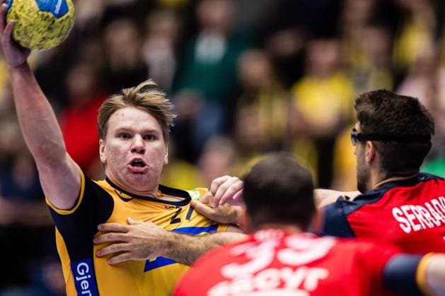 251101 Axel Mansson of Sweden during the international friendly handball match between Sweden and Spain on November 1, 2025 in Eskilstuna Photo Kenta Jönsson BILDBYRAN COP 210 KJ0282 handball handboll handball landslag sverige sweden spain national teams bbeng  Copyright: KENTAxJÖNSSON BB251101KJ036