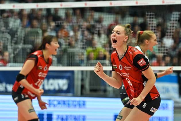 Jette Kuipers Dresdner SC, 8 Dresdner SC vs SSC Palmberg Schwerin, 1 Volleyball Bundesliga Women, Season 2025 2026, 01 11 2025 Dresdner SC vs SSC Palmberg Schwerin, 1 Volleyball Bundesliga Women, Season 2025 2026, 01 11 2025 Dresden Copyright: xEibner-Pressefoto xHoepnerx EP_PHR