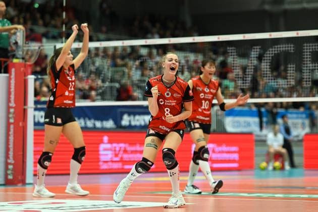 Jette Kuipers Dresdner SC, 8 Dresdner SC vs SSC Palmberg Schwerin, 1 Volleyball Bundesliga Women, Season 2025 2026, 01 11 2025 Dresdner SC vs SSC Palmberg Schwerin, 1 Volleyball Bundesliga Women, Season 2025 2026, 01 11 2025 Dresden Copyright: xEibner-Pressefoto xHoepnerx EP_PHR