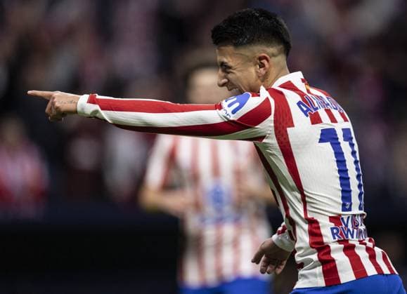 MADRID, SPAIN - OCTOBER 18: Thiago Almada of Atletico Madrid celebrates after scoring the team s second goal during the LaLiga EA Sports match between Atletico Madrid v Sevilla at the Estadio Civitas Metropolitano on November 1, 2025 in Madrid Spain (Photo by Ricardo Nogueira Sports Press Photo) Copyright: xRicardoxNogueirax Sportspressphoto_SPR54981