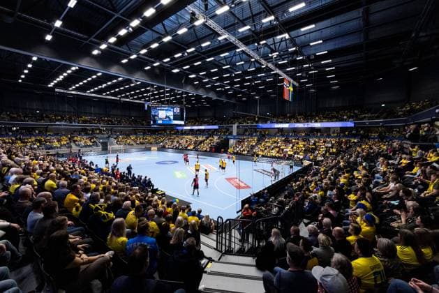 251101 General view in Volvo CE Arena during the international friendly handball match between Sweden and Spain on November 1, 2025 in Eskilstuna Photo Kenta Jönsson BILDBYRAN COP 210 KJ0282 handball handboll handball landslag sverige sweden spain national teams bbeng publik arena  Copyright: KENTAxJÖNSSON BB251101KJ045