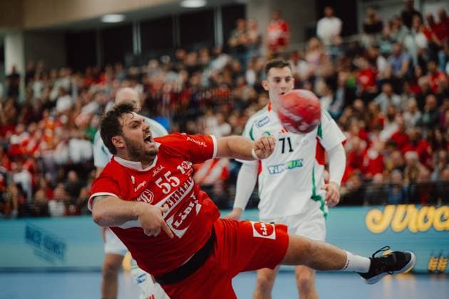 HANDBALL - OEHB, 100 years anniversary VIENNA,AUSTRIA,01.NOV.25 - HANDBALL - OEHB, Oesterreichischer Handballbund, Handball Austria, 100 years anniversary, test match, Austria vs Hungary. Image shows Tobias Wagner (AUT).  GEPAxpictures xAlexanderxSolc