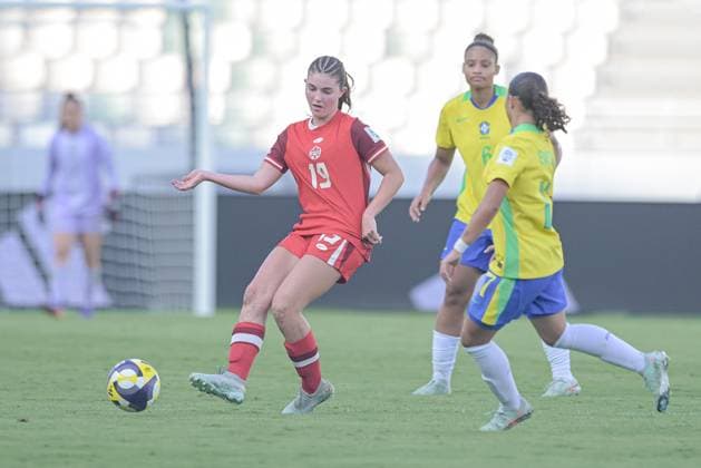 Brazil v Canada: Group A - FIFA U-17 Women s World Cup Morocco 2025 19 Tingley (Forward) of Canada U-17 is in action during the FIFA U17, U 17 Women s World Cup Morocco 2025 quarter-final match between Brazil and Canada in Rabat, Morocco, on November 1, 2025, at the Olympic Stadium. Rabat Morocco  Copyright: xAndreaxxAmatox originalFilename:amato-notitle251101_npscC.jpg