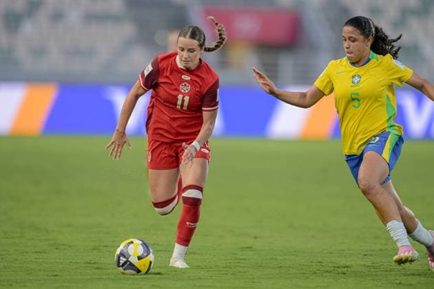 Brazil v Canada: Group A - FIFA U-17 Women s World Cup Morocco 2025 Hale, a forward for Canada U-17, is in action during the FIFA U-17 Women s World Cup Morocco 2025 quarter-final match between Brazil and Canada in Rabat, Morocco, on November 1, 2025, at the Olympic Stadium. Rabat Morocco  Copyright: xAndreaxxAmatox originalFilename:amato-notitle251101_npnIn.jpg