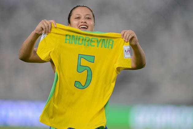 Brazil v Canada: Group A - FIFA U-17 Women s World Cup Morocco 2025 Andreyna (Defender) of Brazil U-17 celebrates the goal that sends Brazil to the semi-final during the FIFA U-17 Women s World Cup match between Brazil and Canada in Rabat, Morocco, on November 1, 2025, at the Olympic Stadium. Rabat Morocco  Copyright: xAndreaxxAmatox originalFilename:amato-notitle251101_npp0s.jpg