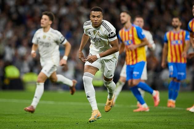 Kylian Mbappe (Real Madrid CF) celebrates after scoring his team?s first goal during the LaLiga EA Sports match between Real Madrid v Valencia CF at Santiago BernabÃ u on November 1, 2025 in Madrid, Spain. (Photo by Manu Reino DeFodi Images) Kylian Mbappe Real Madrid CF celebrates after scoring his team?s first goal during the LaLiga EA Sports match between Real Madrid v Valencia CF at Santiago BernabÃ u on November 1, 2025 in Madrid, Spain Photo by Manu Reino DeFodi Images