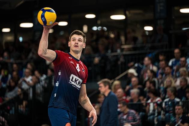 Volleyball I Men I Season 2025 2026 I Volleyball Bundesliga I 4 Matchday I SVG Lüneburg Energiequelle Netzhoppers KW I 01 11 2025 Christopher Byam 4, SVG Lüneburg Copyright: xLobeca Bjorn-OlexKehmx