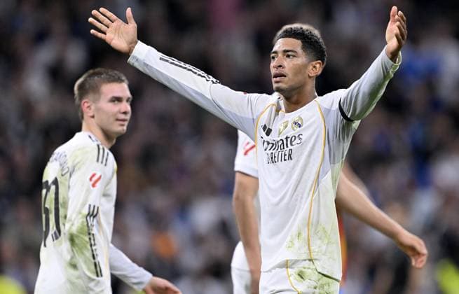 Real Madrid v Valencia - La Liga MADRID, SPAIN - NOVEMBER 01: Jude Bellingham of Real Madrid celebrates after scoring a goal during the La Liga 11th week match between Real Madrid and Valencia at Estadio Santiago Bernabeu in Madrid, Spain on November 01, 2025. Burak Akbulut Anadolu Madrid Spain. Editorial use only. Please get in touch for any other usage.  Copyright: x2025xAnadoluxBurakxAkbulutx
