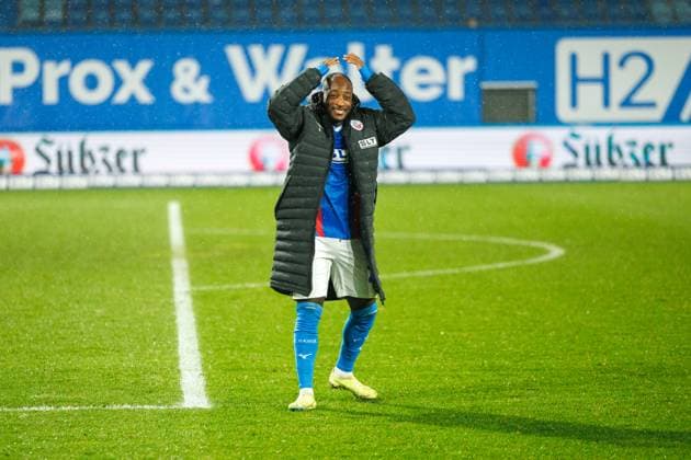 Christian Kinsombi Rostock GER, FC Hansa Rostock vs SC Verl, Soccer, Men, 3 Liga, Matchday 13, Season 2025 2026, 01 11 2025 Rostock Ostseestadion Mecklenburg Vorpommern Germany