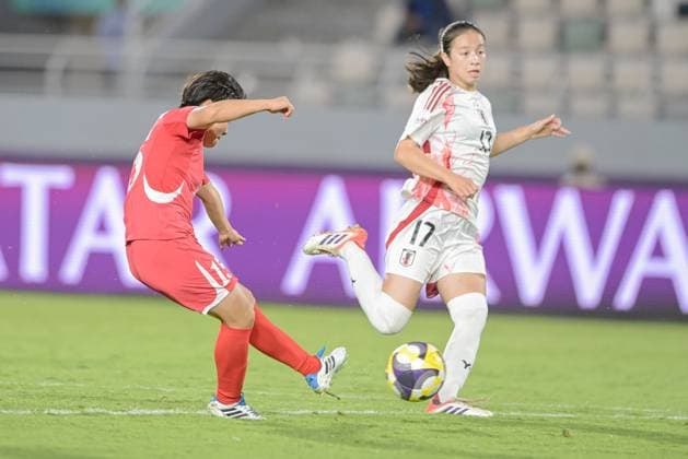 Korea DPR U17, U 17 v Japan U17 - FIFA U17 Women s World Cup Morocco 2025: Quarter-Final Kim K. Won Sim, number 15, plays as a forward for Korea DPR U-17 during the FIFA U-17 Women s World Cup quarter-final match between Korea DPR and Japan in Rabat, Morocco, on November 1, 2025, at the Olympic Stadium. Rabat Morocco  Copyright: xAndreaxxAmatox originalFilename:amato-notitle251101_npxo0.jpg