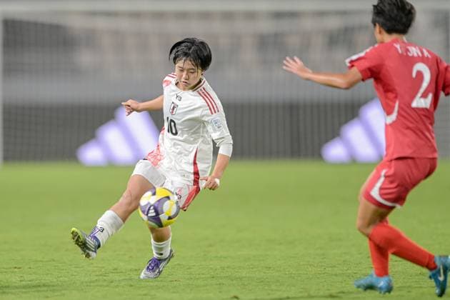 Korea DPR U17, U 17 v Japan U17 - FIFA U17 Women s World Cup Morocco 2025: Quarter-Final 10 Fukushima (Midfielder) of Japan U-17 is in action during the FIFA U17 Women s World Cup Morocco 2025 quarter-final match between Korea DPR and Japan in Rabat, Morocco, on November 1, 2025, at the Olympic Stadium. Rabat Morocco  Copyright: xAndreaxxAmatox originalFilename:amato-notitle251101_npJCs.jpg