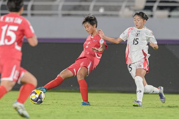 Korea DPR U17, U 17 v Japan U17 - FIFA U17 Women s World Cup Morocco 2025: Quarter-Final Yun Y. Jin, a defender of Korea DPR U-17, is in action during the FIFA U17 Women s World Cup Morocco 2025 quarter-final match between Korea DPR and Japan in Rabat, Morocco, on November 1, 2025, at the Olympic Stadium. Rabat Morocco  Copyright: xAndreaxxAmatox originalFilename:amato-notitle251101_npo5Z.jpg