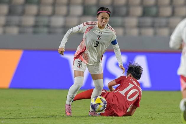 Korea DPR U17, U 17 v Japan U17 - FIFA U17 Women s World Cup Morocco 2025: Quarter-Final Aoki, a defender of Japan U-17, is in action during the FIFA U-17 Women s World Cup Morocco 2025 quarter-final match between Korea DPR and Japan in Rabat, Morocco, on November 1, 2025, at the Olympic Stadium. Rabat Morocco  Copyright: xAndreaxxAmatox originalFilename:amato-notitle251101_npWM5.jpg
