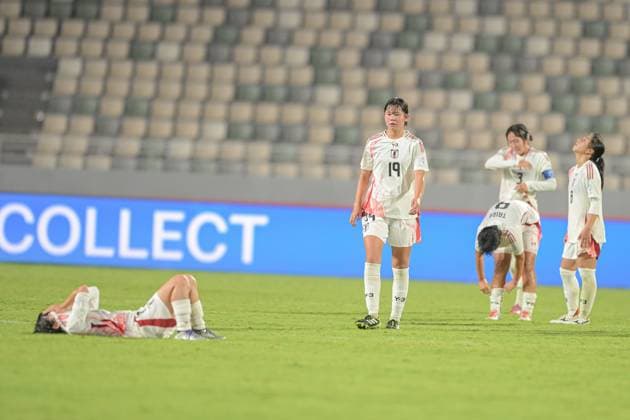 Korea DPR U17, U 17 v Japan U17 - FIFA U17 Women s World Cup Morocco 2025: Quarter-Final Japan expresses disappointment after the 5-1 FIFA U17 Women s World Cup Morocco 2025 quarter-final match between Korea DPR and Japan in Rabat, Morocco, on November 1, 2025, at the Olympic Stadium. Rabat Morocco  Copyright: xAndreaxxAmatox originalFilename:amato-notitle251101_np1U5.jpg