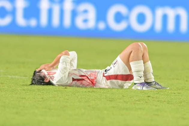 Korea DPR U17, U 17 v Japan U17 - FIFA U17 Women s World Cup Morocco 2025: Quarter-Final Japan expresses disappointment after the 5-1 FIFA U17 Women s World Cup Morocco 2025 quarter-final match between Korea DPR and Japan in Rabat, Morocco, on November 1, 2025, at the Olympic Stadium. Rabat Morocco  Copyright: xAndreaxxAmatox originalFilename:amato-notitle251101_npqZP.jpg