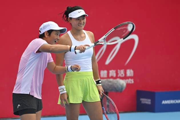 Xinyu Jiang And Yafan Wang In WTA250 Chinese tennis player Xinyu Jiang and Yafan Wang during a match at the Hong Kong Tennis Open on November 2, 2025 in Hong Kong. (Photo by Kobe Li Nexpher Images) Hong Kong