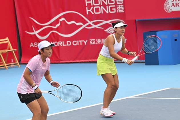 Xinyu Jiang And Yafan Wang In WTA250 Chinese tennis player Xinyu Jiang and Yafan Wang during a match at the Hong Kong Tennis Open on November 2, 2025 in Hong Kong. (Photo by Kobe Li Nexpher Images) Hong Kong