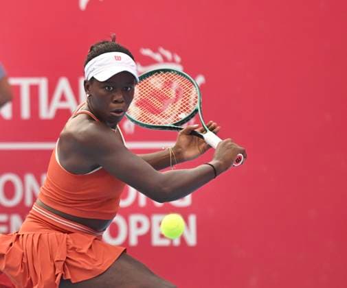 Victoria Mboko In WTA250 Canadian tennis player Victoria Mboko during a match at the Hong Kong Tennis Open on November 2, 2025 in Hong Kong. (Photo by Kobe Li Nexpher Images) Hong Kong