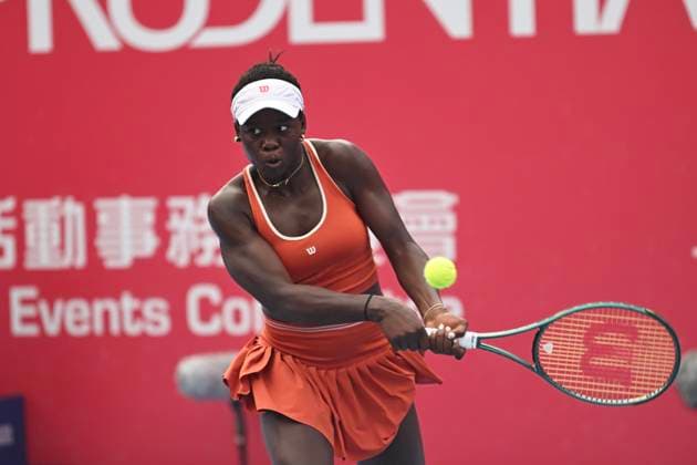 Victoria Mboko In WTA250 Canadian tennis player Victoria Mboko during a match at the Hong Kong Tennis Open on November 2, 2025 in Hong Kong. (Photo by Kobe Li Nexpher Images) Hong Kong