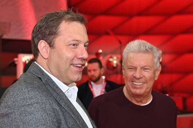 from left Lars KLINGBEIL, Dieter REITER, Annual General Meeting 2025 of FC Bayern Muenchen e V on 02 11 2025, Rudi Sedlmayer Halle Â