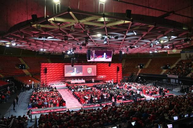 Overview Hall, Speech Herbert HAINER President Bayern Muenchen Annual General Meeting 2025 of FC Bayern Muenchen e V on 02 11 2025, Rudi Sedlmayer Halle