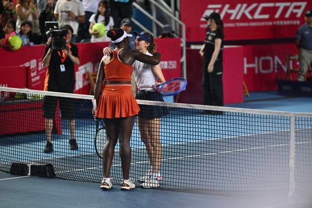 Victoria Mboko and Cristina Bucsa In WTA250 Canadian tennis player Victoria Mboko and Moldovan-Spanish tennis player Cristina Bucsa during a match at the Hong Kong Tennis Open on November 2, 2025 in Hong Kong. (Photo by Kobe Li Nexpher Images) Hong Kong