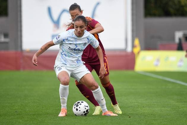 Haley Bugeja of FC Internazionale Women plays during the Serie A Women s match between AS Roma and FC Internazionale Milano at the Stadio delle Tre Fontane in Rome, Italy, on November 02, 2025.  Copyright: xMarioxQuartapelle IPAxSportx xipa-agency.netx xx IPA_67394811 IPA_Agency_IPA67394811