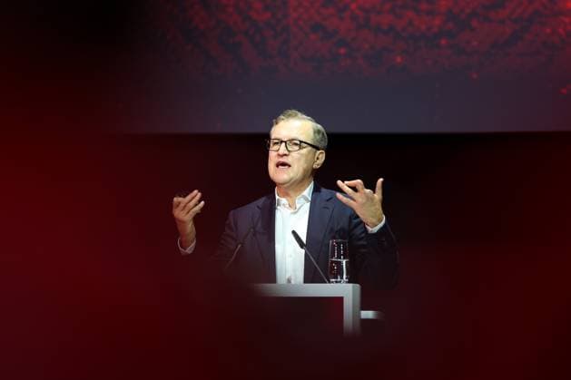 Soccer Annual General Meeting FC Bayern München eV 2025 at BMW Park in Munich Jan Christian Dreesen Chairman of the Board Munich DFL regulations prohibit any use of photographs as image sequences and or quasi video xMSx