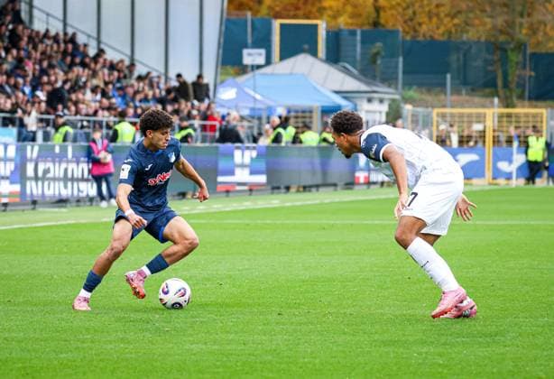 Germany 3 Liga 2025 26, 13 Matchday TSG Hoffenheim II vs SV Waldhof Mannheim, Dietmar Hopp Stadion Sinsheim Ayoube¯AmaimouniEchghouyab Ayoube¯AmaimouniEchghouyab, TSG¯1899¯Hoffenheim¯II, 7 , Samuel Abifade, SV Waldhof Mannheim, 17 Sinsheim Dietmar Hopp Stadion Baden Württemberg Germany Copyright: xBenedictxChristx