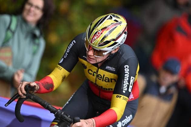 Belgian Marion Norbert Riberolle pictured in action during the elite women race of the Rapencross cyclocross in Lokeren, the second race (out of 8) of the X2O Badkamers Trophy, Sunday 02 November 2025. DAVIDxPINTENS  x138720477x