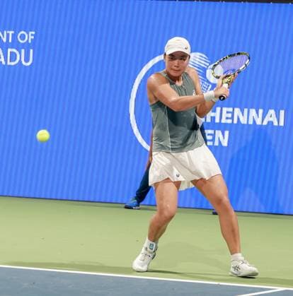 CHENNAI OPEN WTA, Tennis Damen 250 Chennai Open WTA 250 : Finals Singles T.JEN (INA) vs K. BIRRELL (AUS) T. Jen in action K. BIRRELL (AUS) in action Chennai SDAT Stadium, Nungambakkam. India Copyright: xSukumarxSukumarx