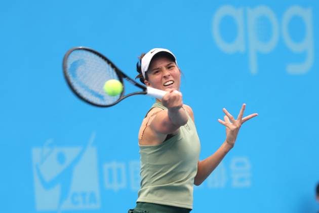 JIUJIANG, CHINA - NOVEMBER 02: Lilli Tagger of Austria returns a shot in the Women s Singles Final match against Anna Blinkova on day 7 of 2025 Jiangxi Open at Jiujiang International Tennis Center on November 2, 2025 in Jiujiang, Jiangxi Province of China.  Copyright: xChinaxNewsxServicex 111601384190