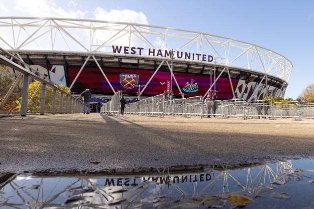 West Ham United v Newcastle United, Premier League, Football, The London Stadium, London, UK - 02 Nov 2025 General View. The London Stadium showing details of today™s game. London The London Stadium Stratford GBR, UK NEWSPAPERS OUT Copyright: xEllixBirchx